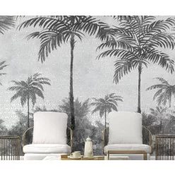   Zambaiti Parati Philipp Plein vlies, vinyl anyagú szürke, fekete színű fás modern poszter