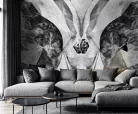 Zambaiti Parati Philipp Plein 2, vlies, vinyl anyagú, fekete, szürke színű, betűs, márványos, 3d, absztrakt, Modern poszter
