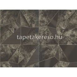   Zambaiti Parati Lamborghini 2 vlies, vinyl anyagú fekete, arany színű struktúrált, geometriai modern tapéta