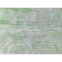   Zambaiti Parati Lamborghini 2 vlies, vinyl anyagú zöld, szürke színű autós, 3d, geometriai modern poszter
