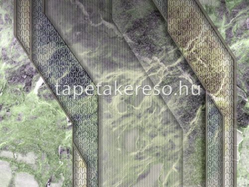 Zambaiti Parati Lamborghini 2 vlies, vinyl anyagú zöld, barna színű márványos, 3d, geometriai modern poszter