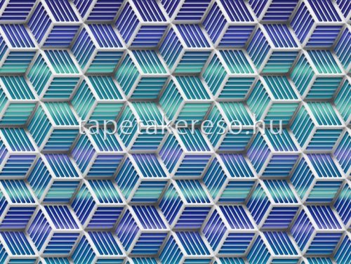 Zambaiti Parati Lamborghini 2 vlies, vinyl anyagú kék, zöld színű 3d, geometriai modern poszter