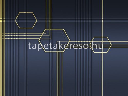 Zambaiti Parati Lamborghini 2 vlies, vinyl anyagú kék, arany színű 3d, geometriai modern poszter