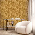 Zambaiti Parati Architexture vlies, vinyl anyagú, okker, barna színű, 3d, leveles, struktúrált, Modern tapéta