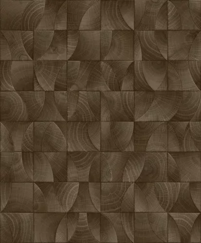 Zambaiti Parati Architexture vlies, vinyl anyagú, barna színű, famintás, struktúrált, kockás, Modern tapéta