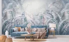 Zambaiti Parati Architexture vlies, vinyl anyagú, kék, lila, szürke, törtfehér, barna színű, leveles, Modern tapéta