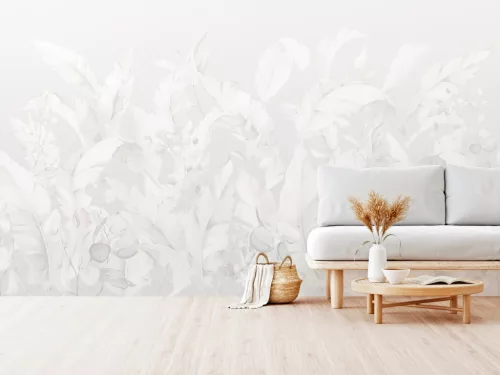 Zambaiti Parati Architexture vlies, vinyl anyagú, szürke, törtfehér színű, leveles, Modern tapéta