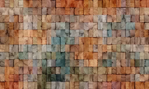 Zambaiti Parati Architexture vlies, vinyl anyagú, barna, zöld, szürke, kék színű, kockás, 3d, Modern tapéta