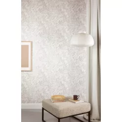   Khroma ZEN vlies anyagú fehér, beige, szürke színű leveles modern tapéta