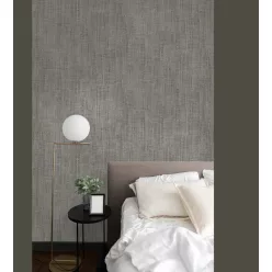   Zeno Maison Luxe papír, vinyl anyagú szürke, ezüst színű szövethatású Modern tapéta