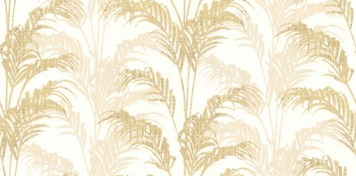 Zeno Maison Luxe papír, vinyl anyagú beige, arany színű leveles Modern tapéta