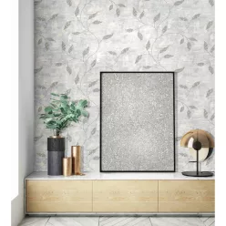   Zeno Maison Luxe papír, vinyl anyagú szürke, beige, zöld színű leveles, foltos Modern tapéta