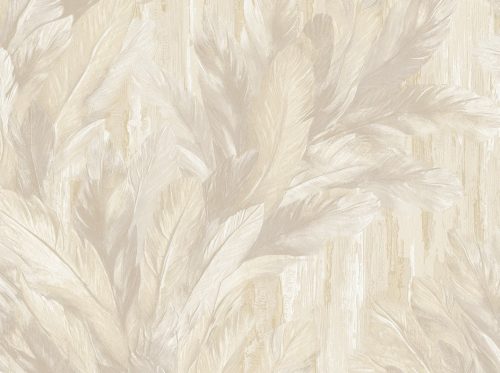Zeno Tahiti vlies, vinyl anyagú, beige színű, leveles, Modern tapéta