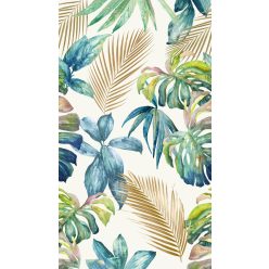   Grandeco ONE ROLL ONE MOTIF vinyl, vlies anyagú, fehér, barna, kék, zöld, lila színű, leveles, Modern poszter