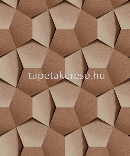Vertical Art Tempo vlies, habos anyagú barna, ezüst színű 3d, geometriai modern tapéta