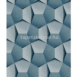   Vertical Art Tempo vlies, habos anyagú kék, ezüst színű 3d, geometriai modern tapéta