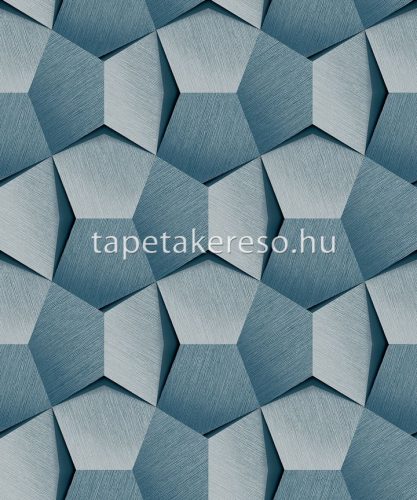 Vertical Art Tempo vlies, habos anyagú kék, ezüst színű 3d, geometriai modern tapéta