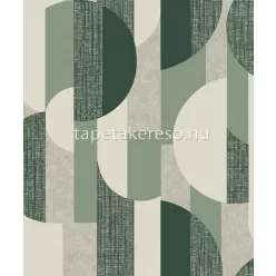   Vertical Art Tempo vlies, habos anyagú fehér, beige, zöld színű geometriai modern tapéta