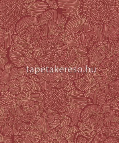 Vertical Art Tempo vlies, habos anyagú terrakotta színű virágos modern tapéta