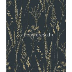   VaVex Vavex 2025 habos, vlies anyagú fekete, arany színű növényes modern tapéta
