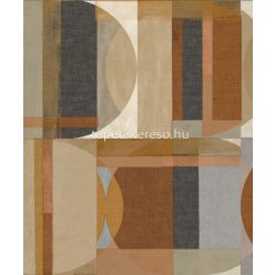   Grandeco Arcadia vlies, vinyl anyagú barna, rozsdabarna, beige, szürke színű geometriai, textilhatású retro tapéta