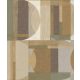 Grandeco Arcadia vlies, vinyl anyagú beige, barna, zöld színű geometriai, textilhatású retro tapéta