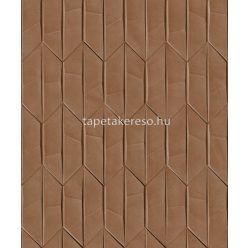   Grandeco Arcadia vlies, vinyl anyagú barna színű 3d, geometriai modern tapéta