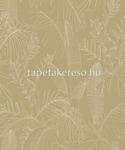 Omura Vertical Art habos, vlies anyagú zöld, beige színű leveles modern tapéta