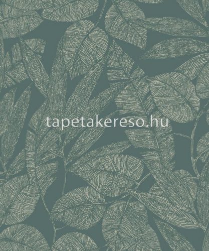 Omura Vertical Art vlies, habos anyagú zöld, beige színű leveles modern tapéta