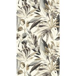   Grandeco ONE ROLL ONE MOTIF vinyl, vlies anyagú, fehér, barna, szürke színű, leveles, Modern poszter