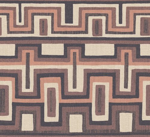 Khroma Amani vlies anyagú barna, beige, fekete színű geometriai Modern tapéta