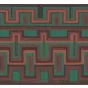 Khroma Amani vlies anyagú zöld, bordó, fekete, korall színű geometriai Modern tapéta