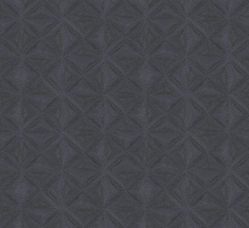 Khroma Amani vlies anyagú kék színű vonalas, geometriai Modern tapéta