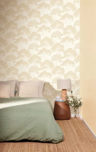Caselio Azur, vinyl, vlies anyagú, fehér, beige színű, fás, Modern tapéta