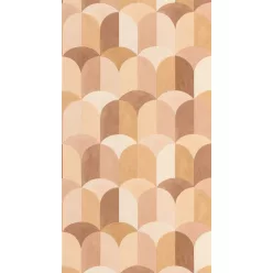   Caselio Azur, vinyl, vlies anyagú, barna, barack színű, geometriai, Modern tapéta