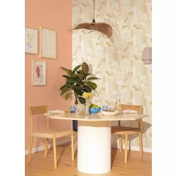   Caselio Azur, vinyl, vlies anyagú, barna, beige, rózsaszín színű, geometriai, Modern tapéta