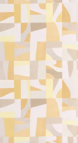 Caselio Azur, vinyl, vlies anyagú, fehér, sárga, beige színű, geometriai, Modern tapéta
