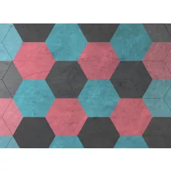   AS Creation DesignWalls 2 vlies anyagú kék, fekete, pink színű geometriai modern poszter