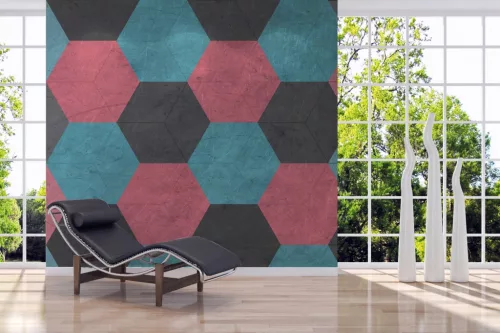 AS Creation DesignWalls 2 vlies anyagú kék, fekete, pink színű geometriai modern poszter