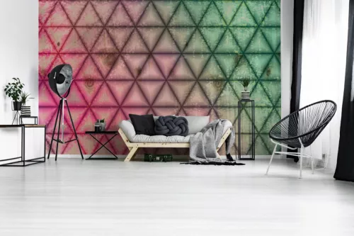 AS Creation DesignWalls 2 vlies anyagú zöld, rózsaszín, barna, sárga színű 3d, geometriai modern poszter