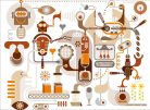 AS Creation DesignWalls 2 vlies anyagú fehér, barna, beige, narancssárga színű robotos gyerek poszter