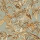 Design ID Wallstitch vlies, vinyl anyagú barna, narancssárga, zöld, csillámos színű madaras, leveles modern tapéta