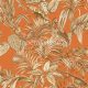 Design ID Wallstitch vlies, vinyl anyagú narancssárga, barna színű madaras, leveles modern tapéta