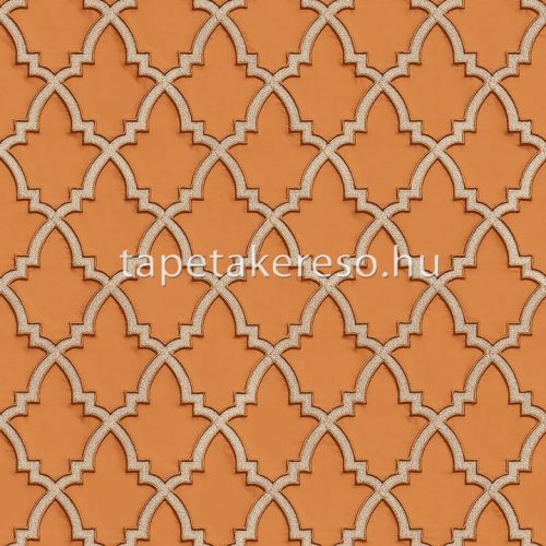 Design ID Wallstitch vlies, vinyl anyagú narancssárga, barna színű geometriai modern tapéta