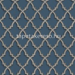   Design ID Wallstitch vlies, vinyl anyagú kék, szürke színű geometriai modern tapéta