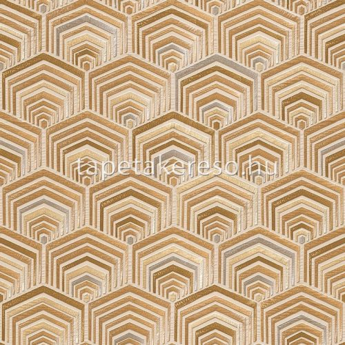 Design ID Wallstitch vlies, vinyl anyagú barna, szürke színű geometriai modern tapéta