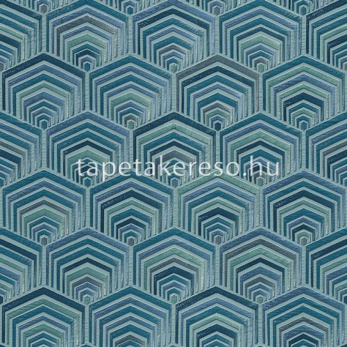 Design ID Wallstitch vlies, vinyl anyagú kék színű geometriai modern tapéta