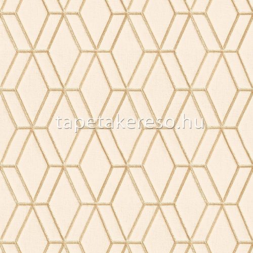Design ID Wallstitch vlies, vinyl anyagú beige színű 3d, geometriai modern tapéta