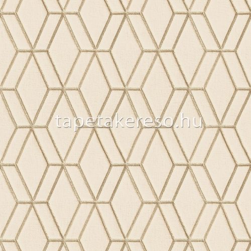 Design ID Wallstitch vlies, vinyl anyagú beige színű 3d, geometriai modern tapéta