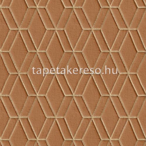 Design ID Wallstitch vlies, vinyl anyagú rozsdabarna, arany színű 3d, geometriai modern tapéta